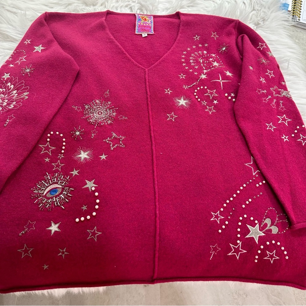 COPY - SOLD JohnnyWas  Xandra Celestial cashmere sweater S.